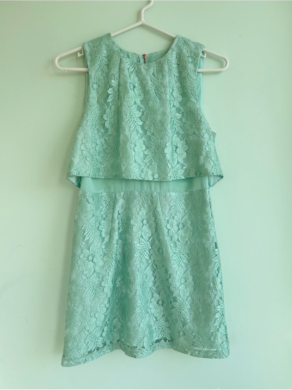 Topshop PETITE Lace Mint Mini Dress